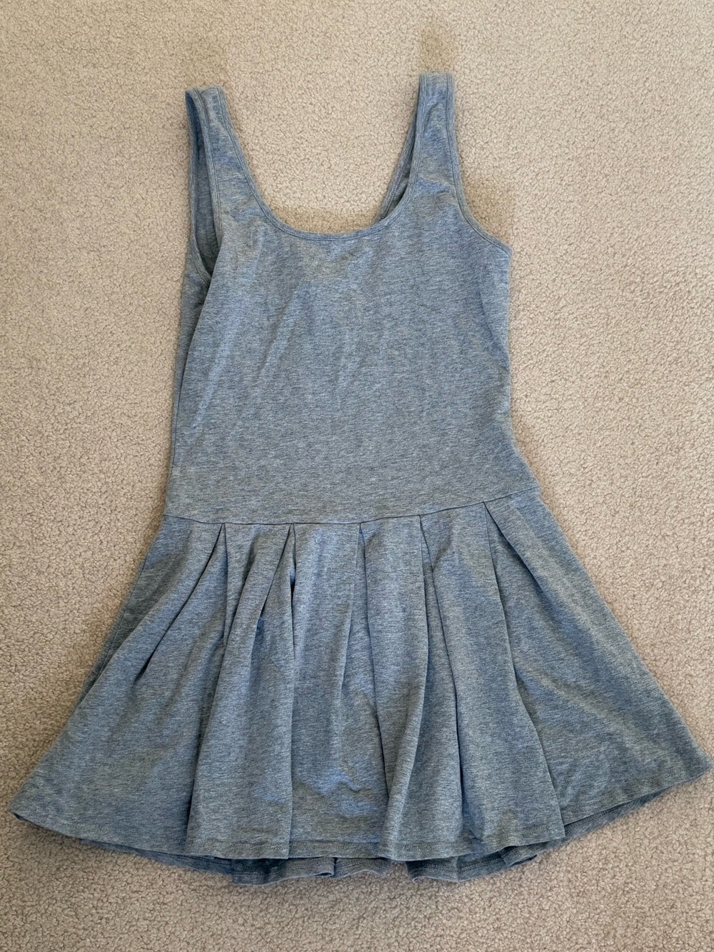Women's Grey Sleeveless Pleated Mini Dress